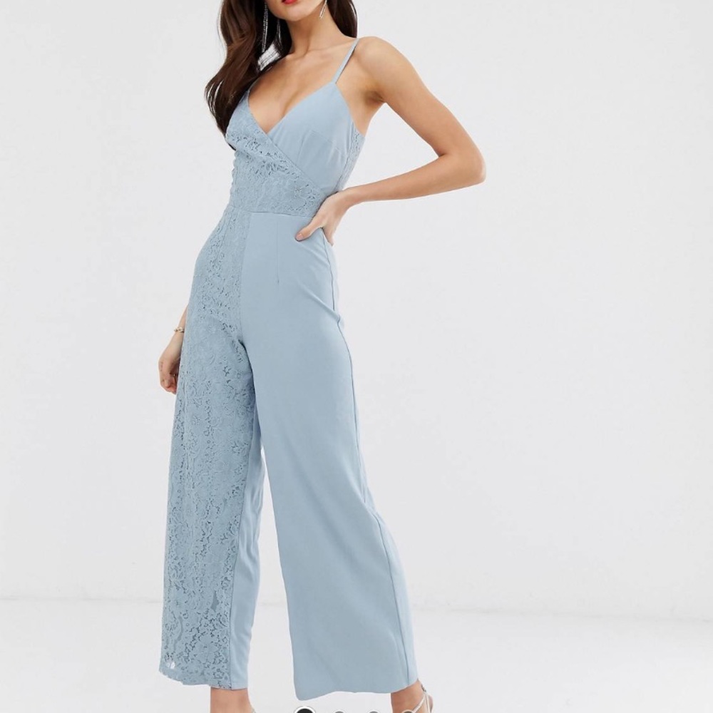 Striped wide leg jumpsuit